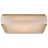 Covet Medium Flush Mount in Antique-Burnished Brass with Alabaster