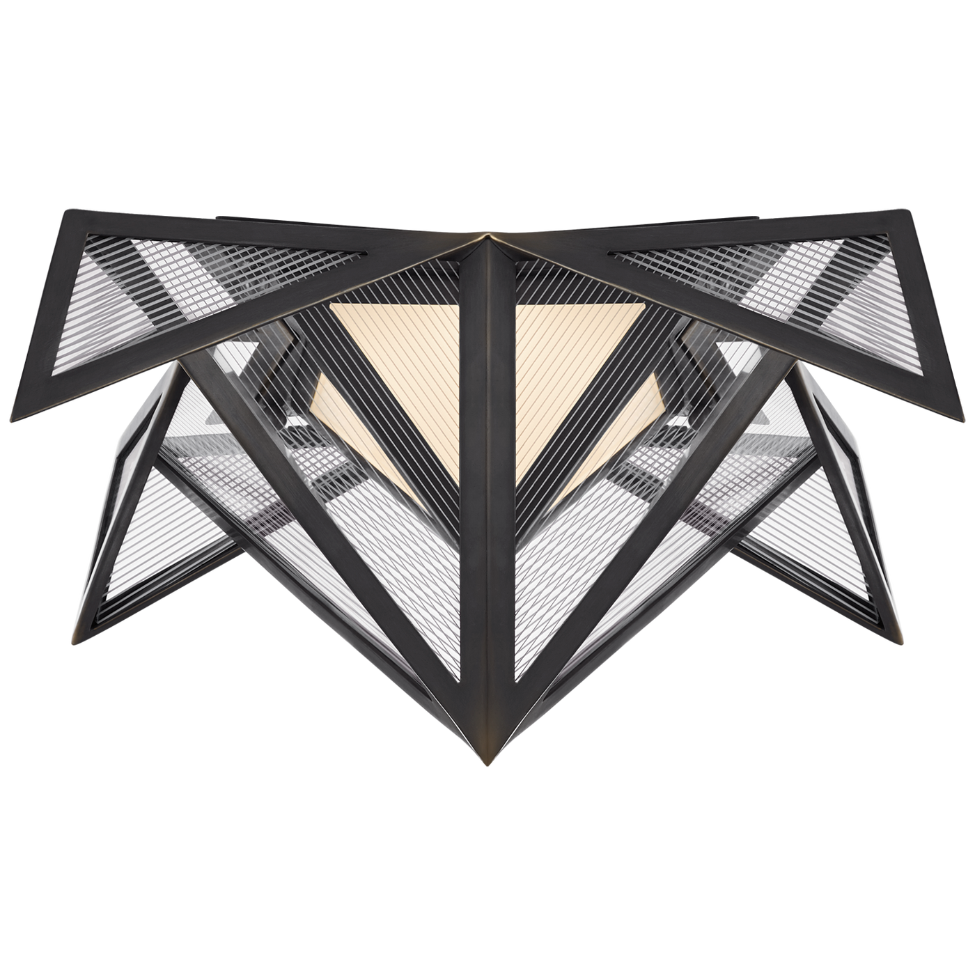 Ori Small Flush in Bronze with Clear Lined Glass