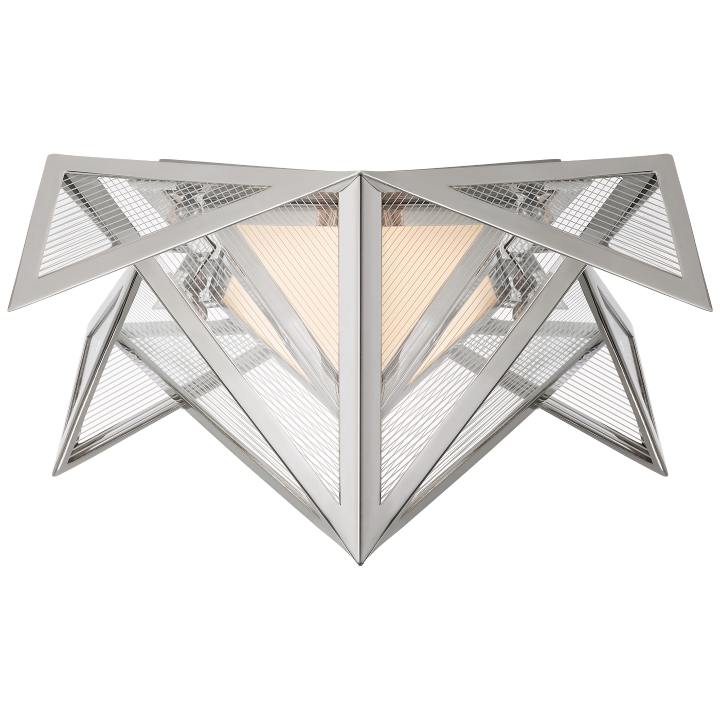 Ori Small Flush in Polished Nickel with Clear Lined Glass