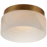 Otto 5" Solitaire Flush Mount in Antique-Burnished Brass with Alabaster