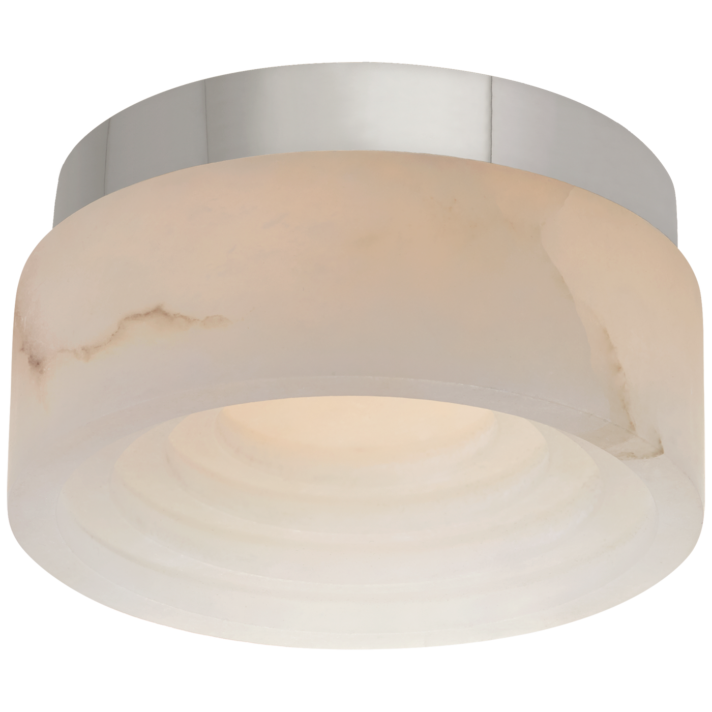 Otto 5" Solitaire Flush Mount in Polished Nickel with Alabaster