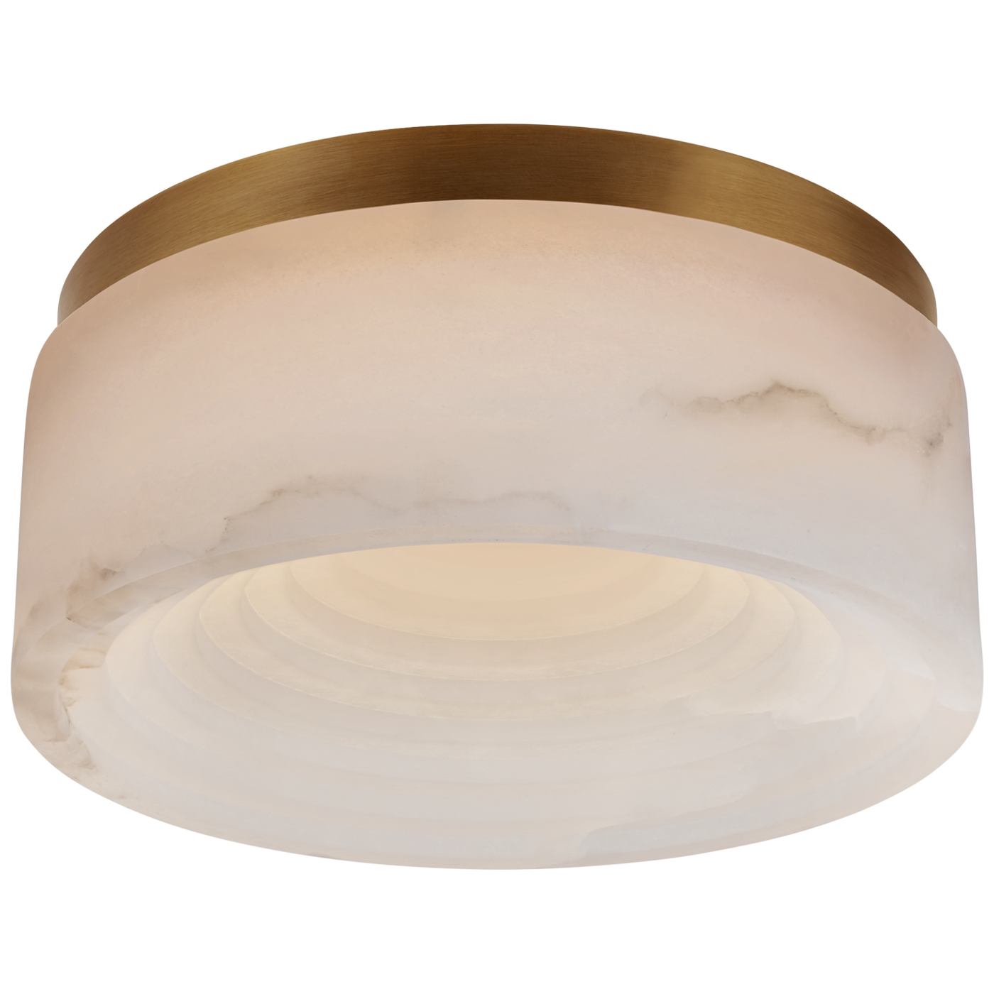 Otto Small Flush Mount in Antique-Burnished Brass with Alabaster 