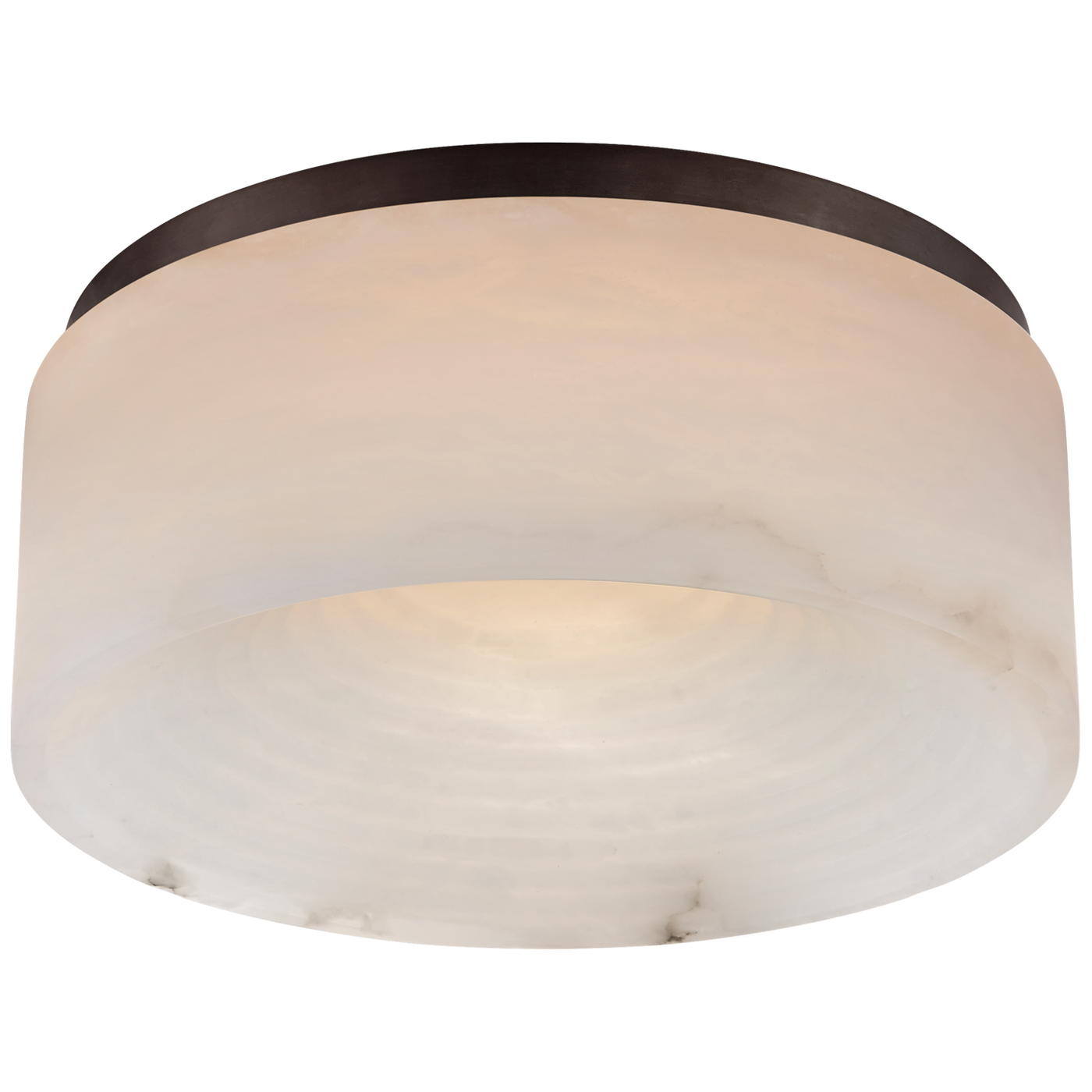 Otto Medium Flush Mount in Bronze with Alabaster 