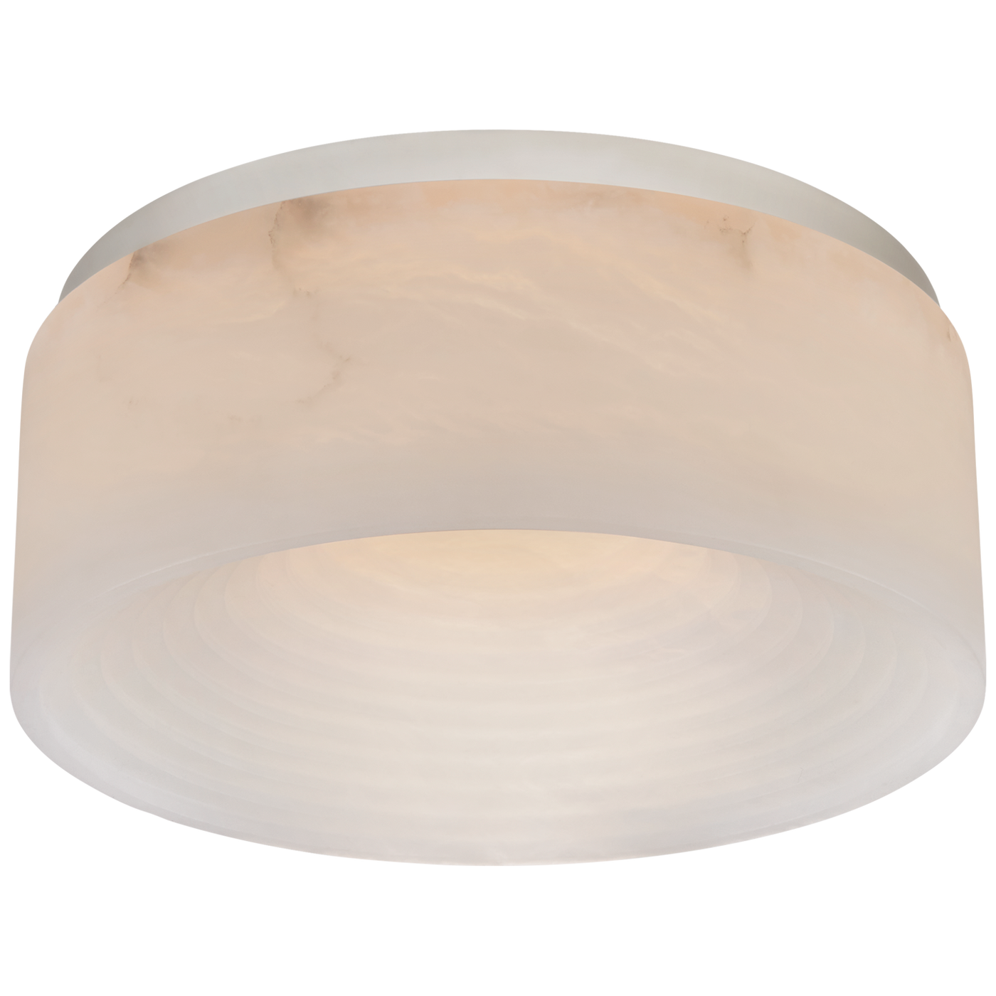 Otto Medium Flush Mount in Polished Nickel with Alabaster 