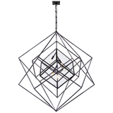 Cubist Large Chandelier in Aged Iron