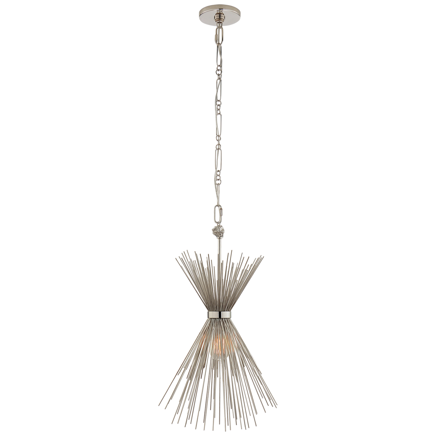 Strada Small Chandelier in Polished Nickel