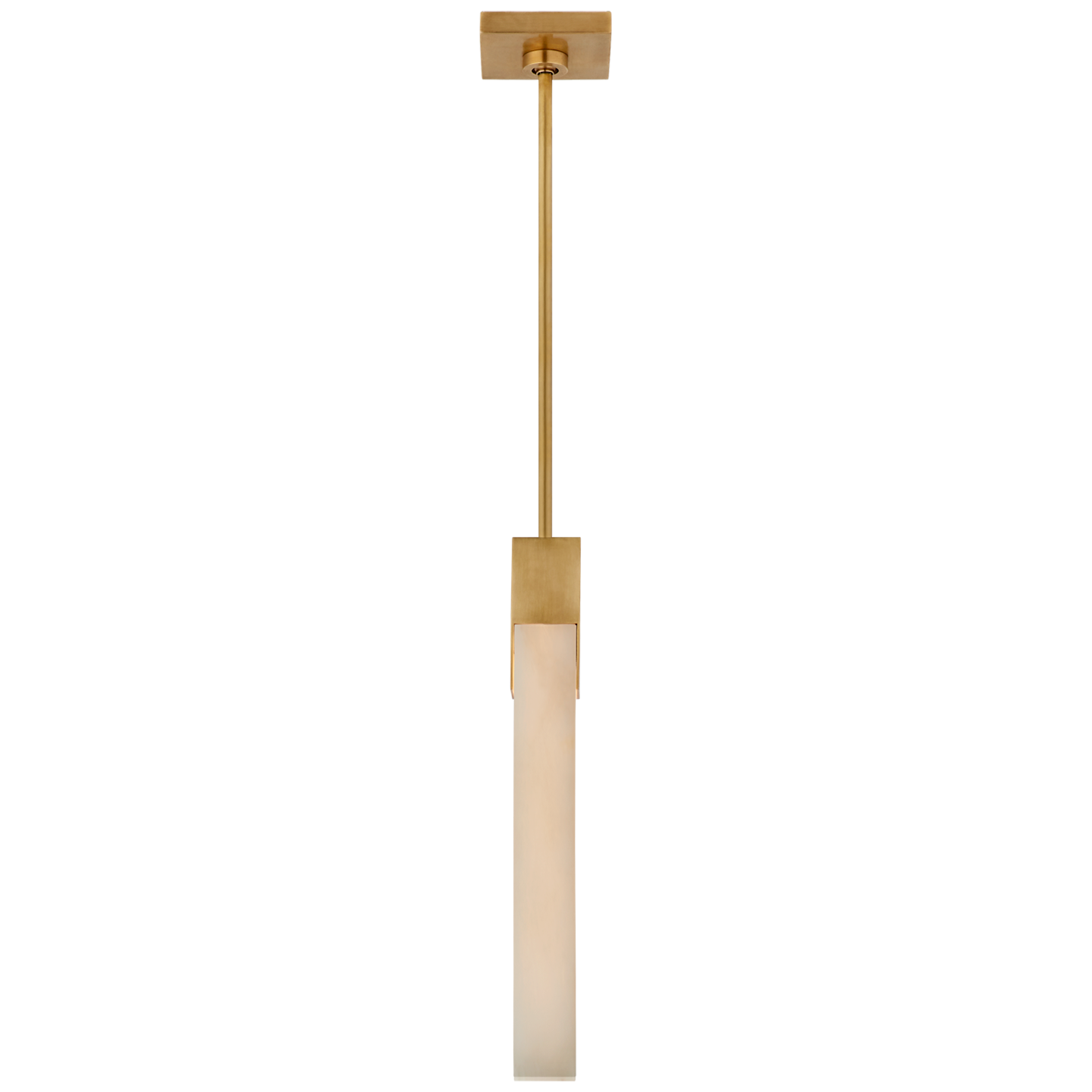 Lade das Bild in den Galerie-Viewer, Covet Tall Single Pendant in Antique-Burnished Brass with Alabaster
