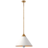 Cleo Pendant in Antique-Burnished Brass and Antique White with Frosted Acrylic