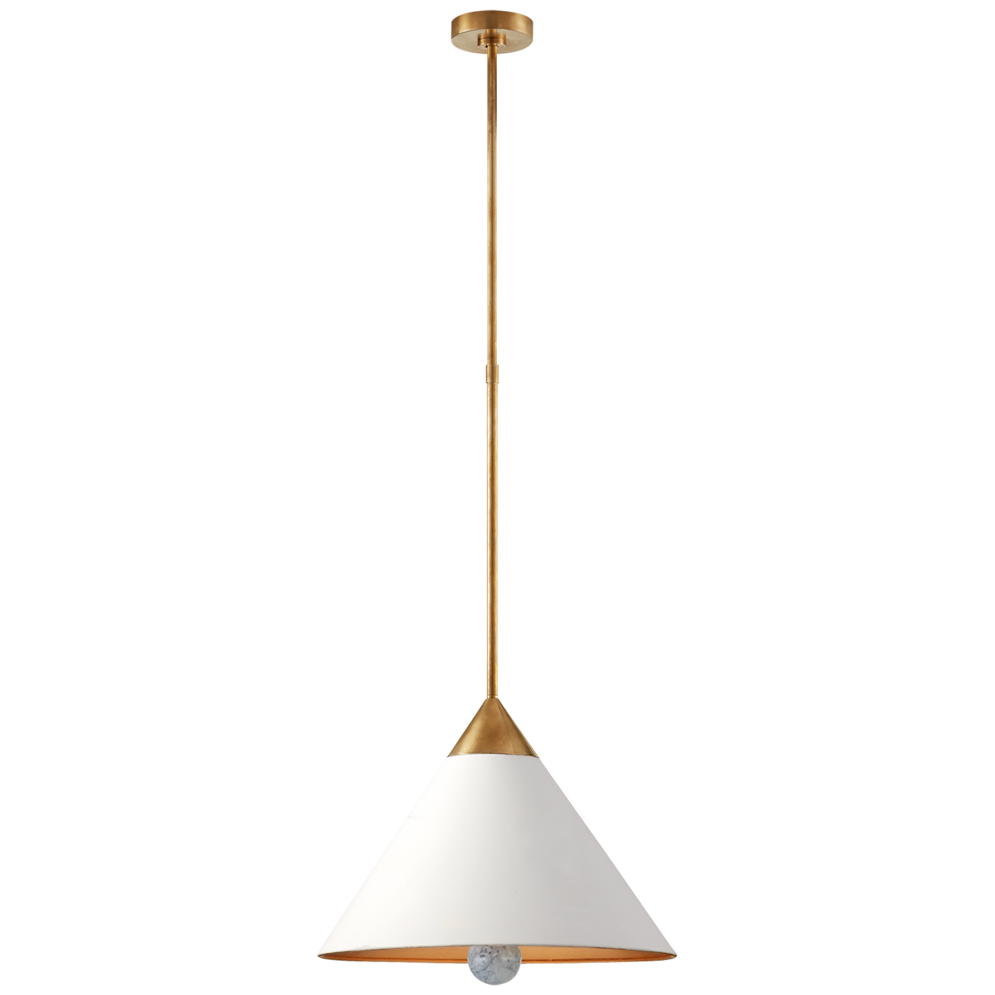 Lataa kuva Galleria-katseluun, Cleo Pendant in Antique-Burnished Brass and Antique White with Frosted Acrylic
