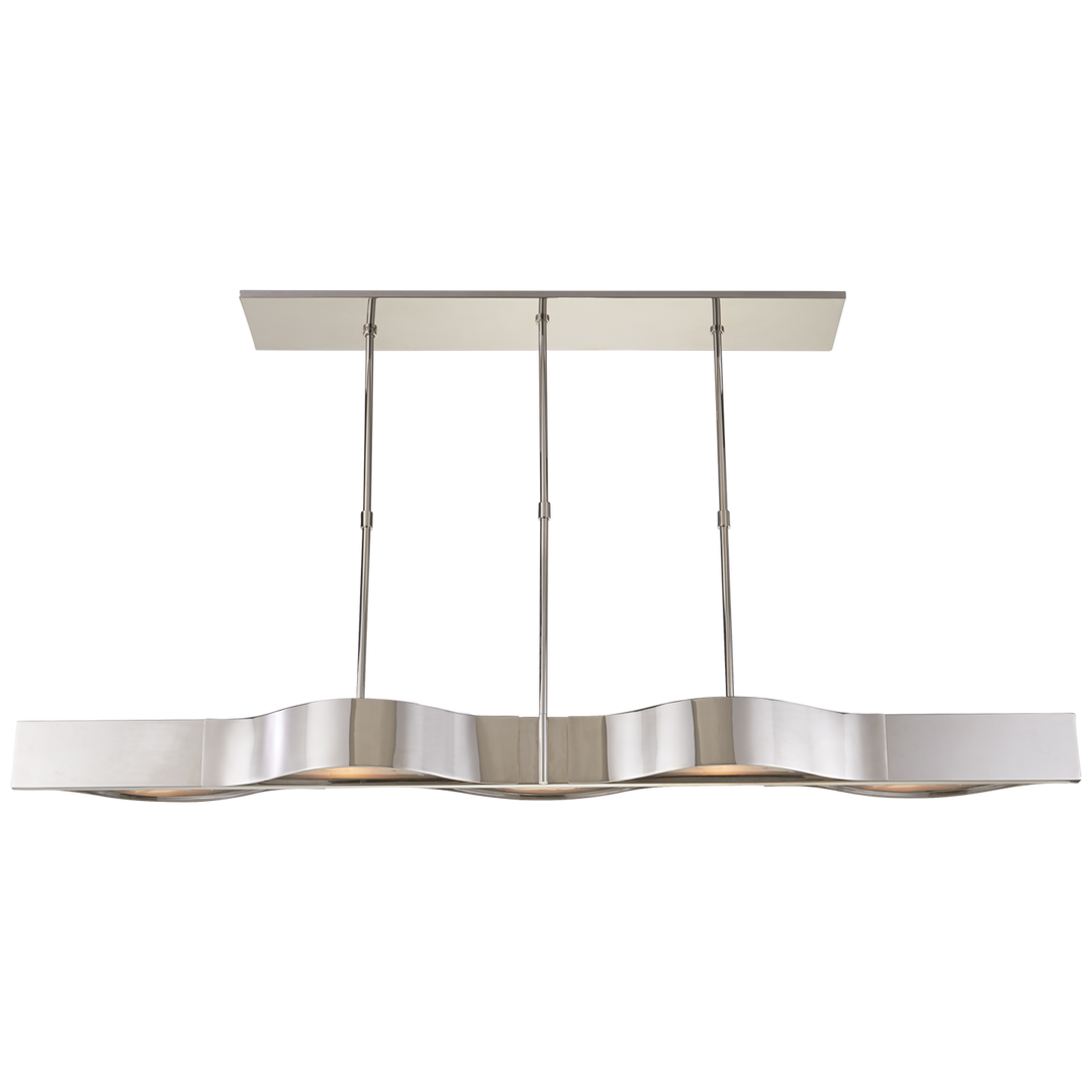 Avant Large Linear Pendant in Polished Nickel with Frosted Glass