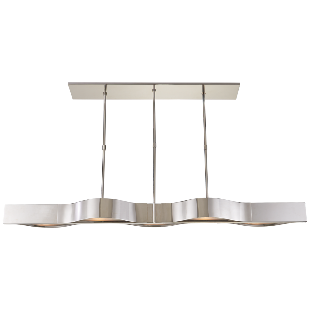 Avant Large Linear Pendant in Polished Nickel with Frosted Glass