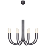 Rousseau Medium Chandelier in Bronze with Etched Crystal