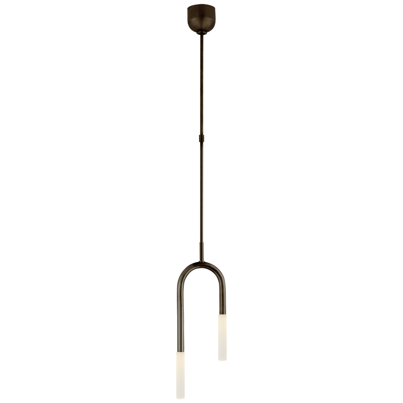 Rousseau Small Asymmetric Pendant in Bronze with Etched Crystal