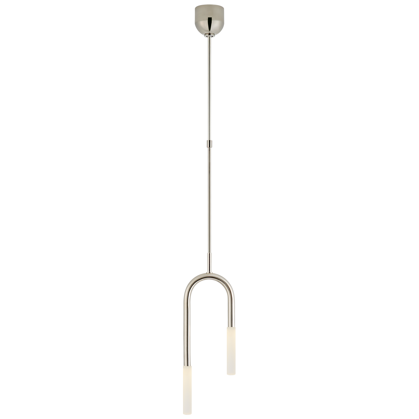 Lade das Bild in den Galerie-Viewer, Rousseau Small Asymmetric Pendant in Polished Nickel with Etched Crystal
