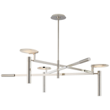 Melange Large Floating Disc Chandelier in Polished Nickel with Alabaster