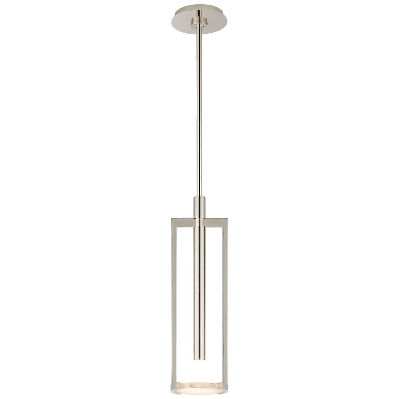 Melange Small Floating Disc Pendant in Polished Nickel with Alabaster
