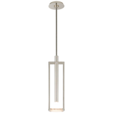 Melange Small Floating Disc Pendant in Polished Nickel with Alabaster