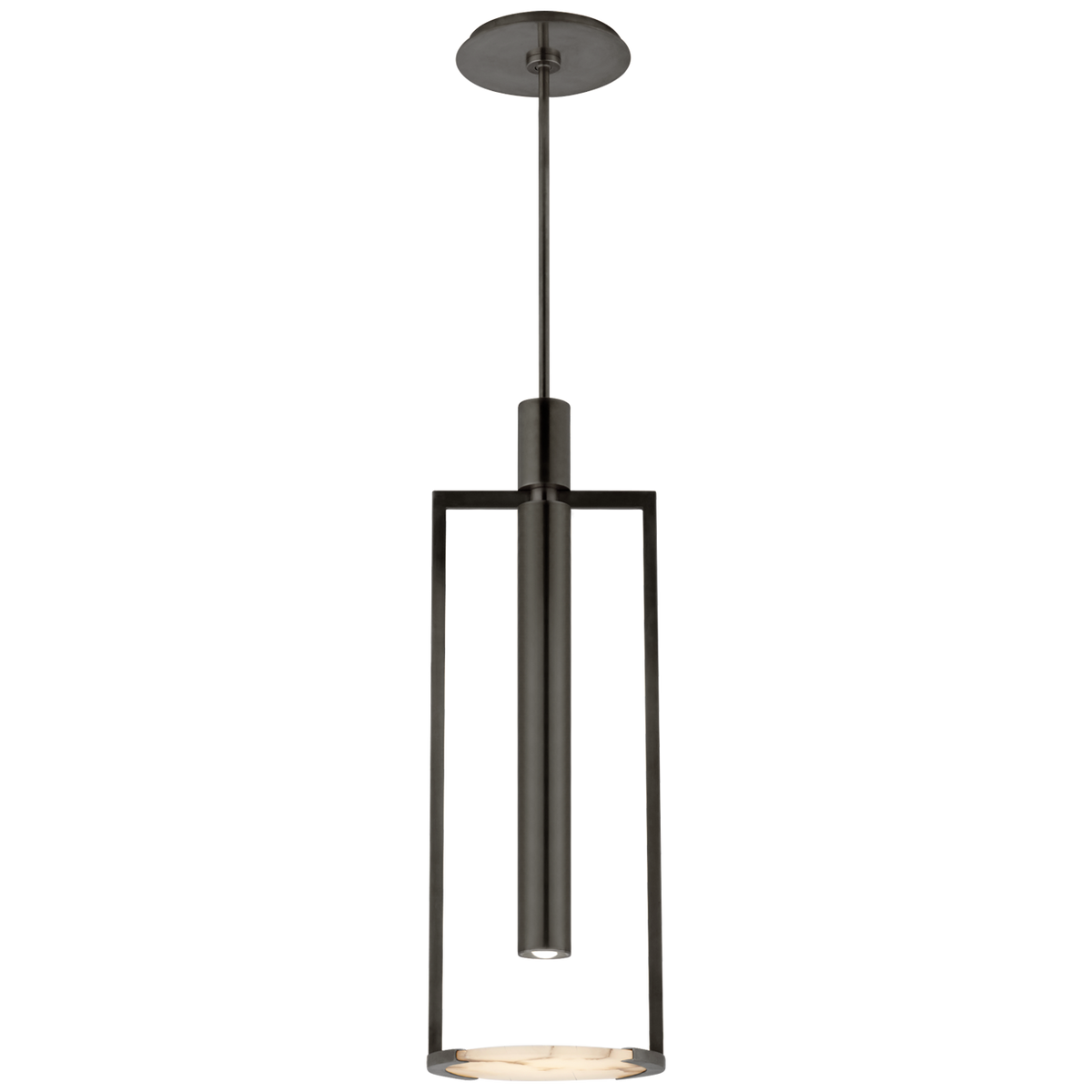 Melange Medium Floating Disc Pendant in Bronze with Alabaster