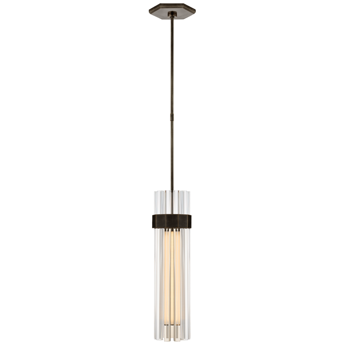 Fascio Medium Pendant in Bronze with Crystal
