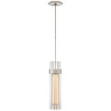 Fascio Medium Pendant in Polished Nickel with Crystal