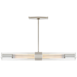 Fascio Medium Linear Chandelier in Polished Nickel with Crystal