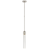 Fascio Single Pendant in Polished Nickel with Crystal