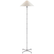 Grenol Floor Lamp in Polished Nickel with Natural Percale Shade