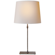 Dauphine Table Lamp in Aged Iron with Natural Paper Shade