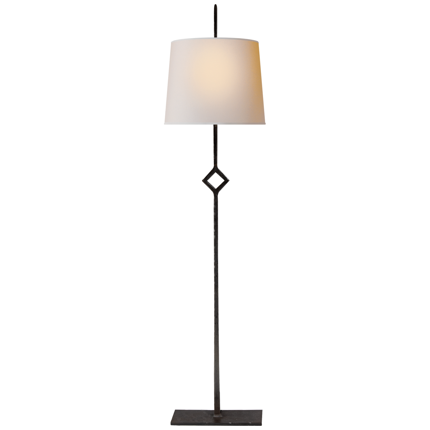 Load image into Gallery viewer, Cranston Buffet Lamp in Aged Iron with Natural Paper Shade
