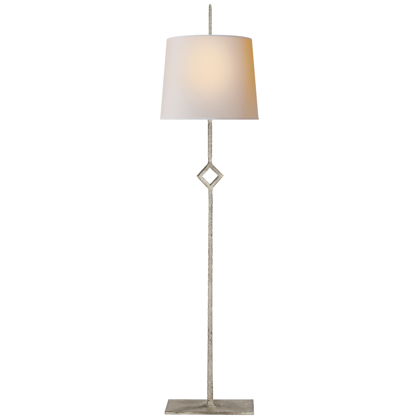 Load image into Gallery viewer, Cranston Buffet Lamp in Burnished Silver Leaf with Natural Paper Shade
