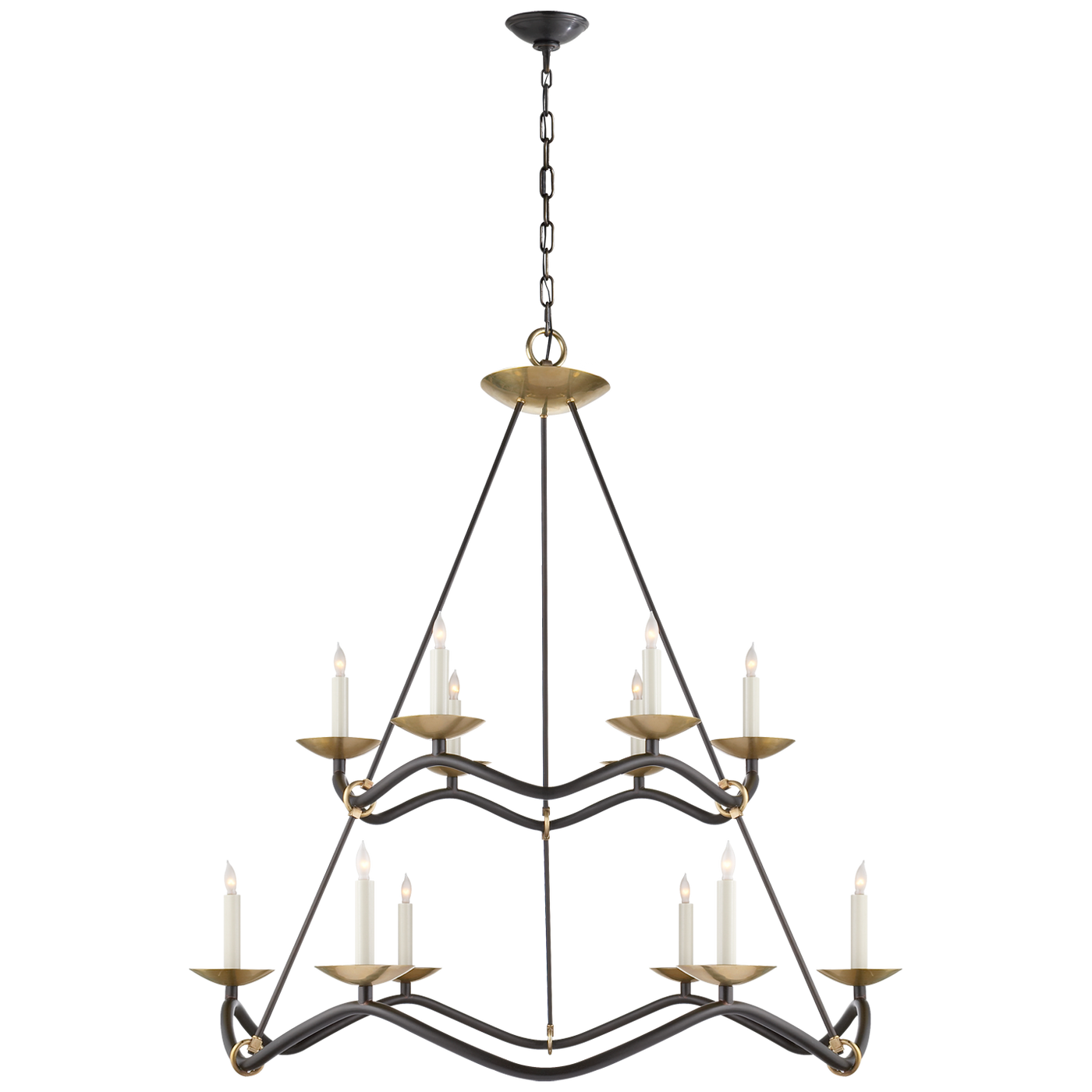 Choros Two-Tier Chandelier in Aged Iron
