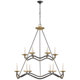 Choros Two-Tier Chandelier in Aged Iron