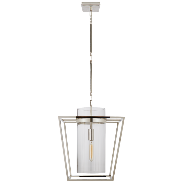 Presidio Small Lantern in Polished Nickel with Clear Glass