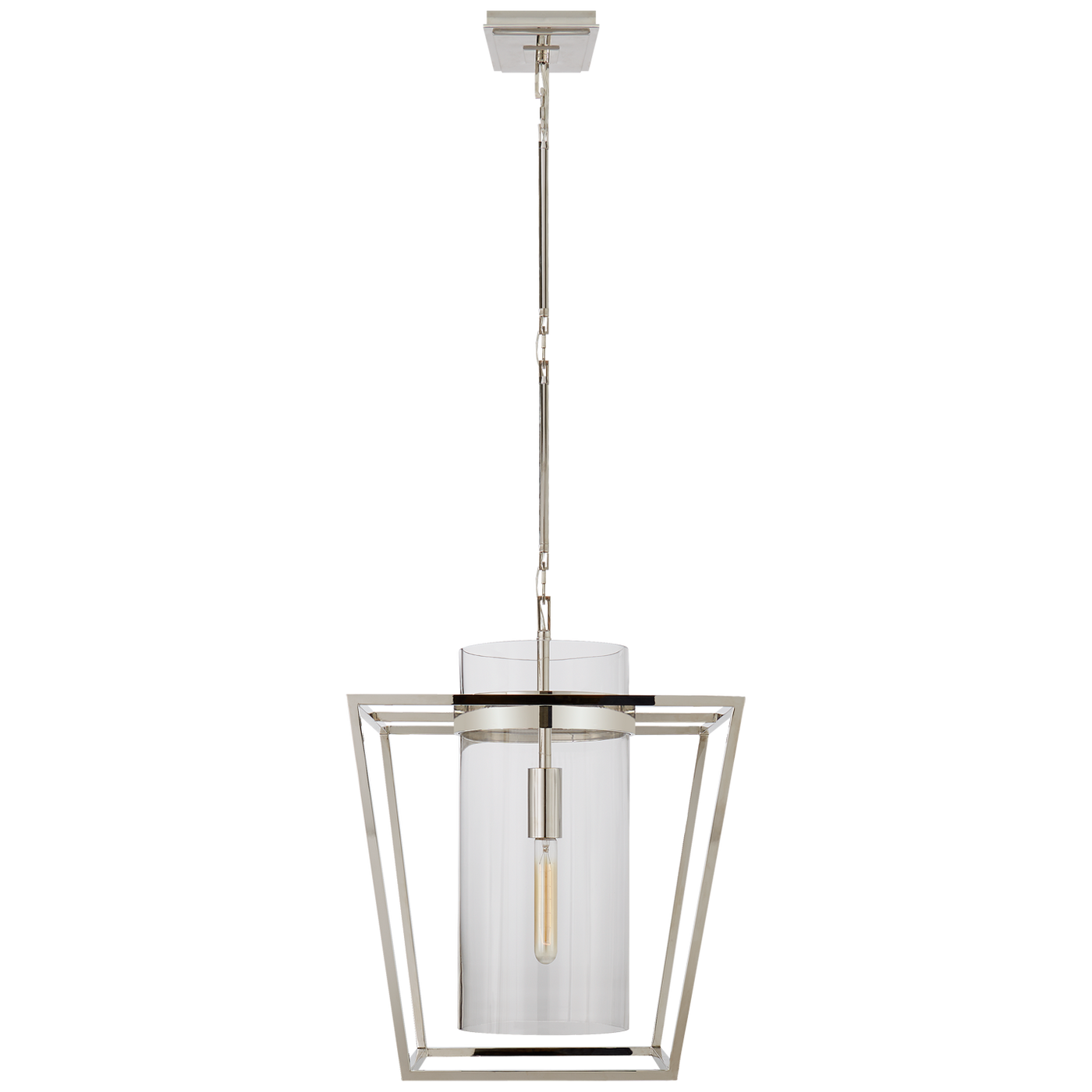 Presidio Small Lantern in Polished Nickel with Clear Glass