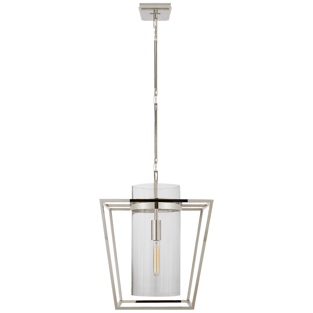 Presidio Small Lantern in Polished Nickel with Clear Glass