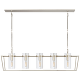 Presidio Large Linear Lantern in Polished Nickel with Clear Glass