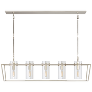 Presidio Large Linear Lantern in Polished Nickel with Clear Glass