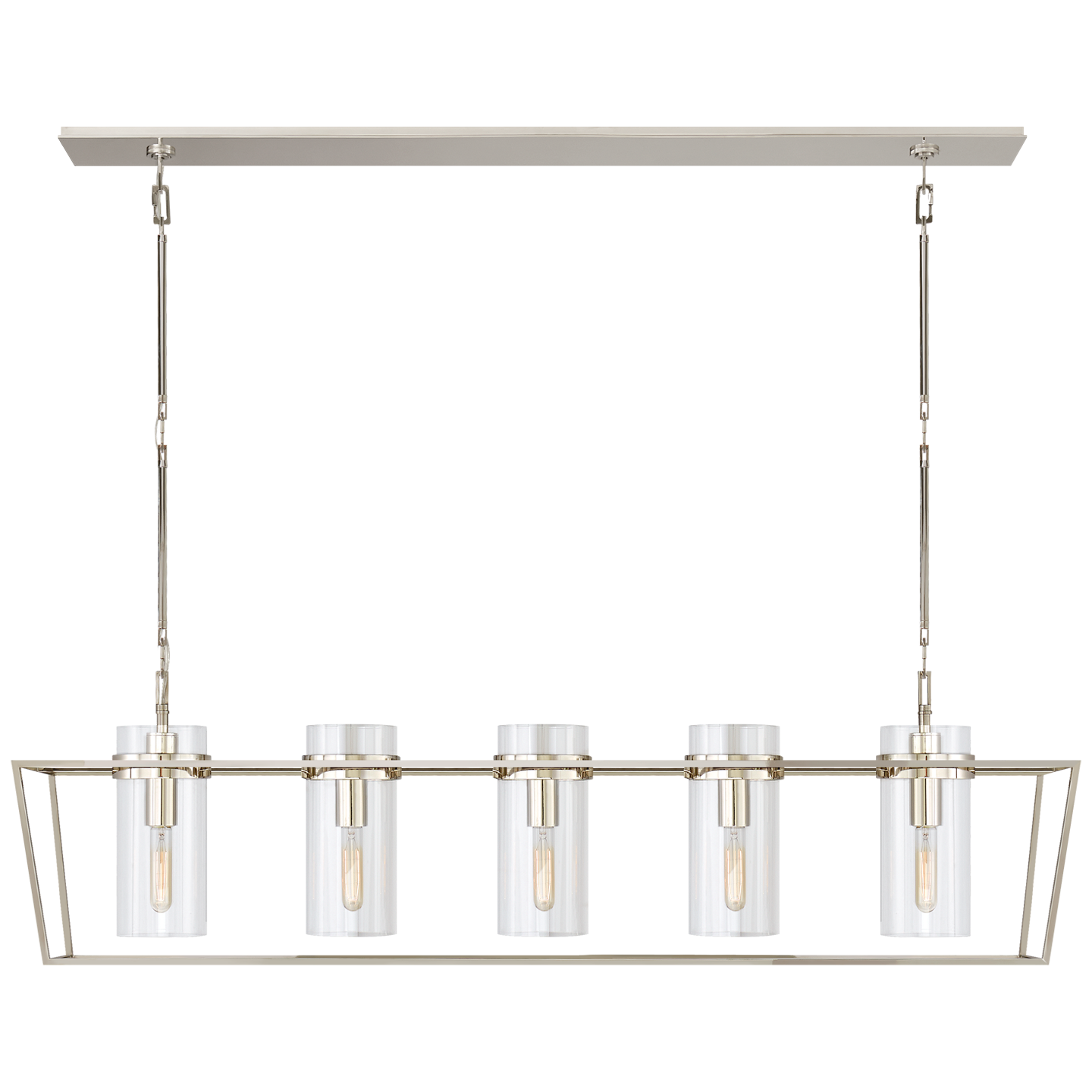 Lade das Bild in den Galerie-Viewer, Presidio Large Linear Lantern in Polished Nickel with Clear Glass
