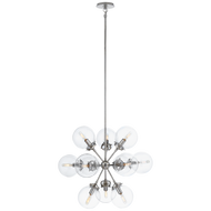 Bistro Small Round Chandelier in Polished Nickel with Clear Glass