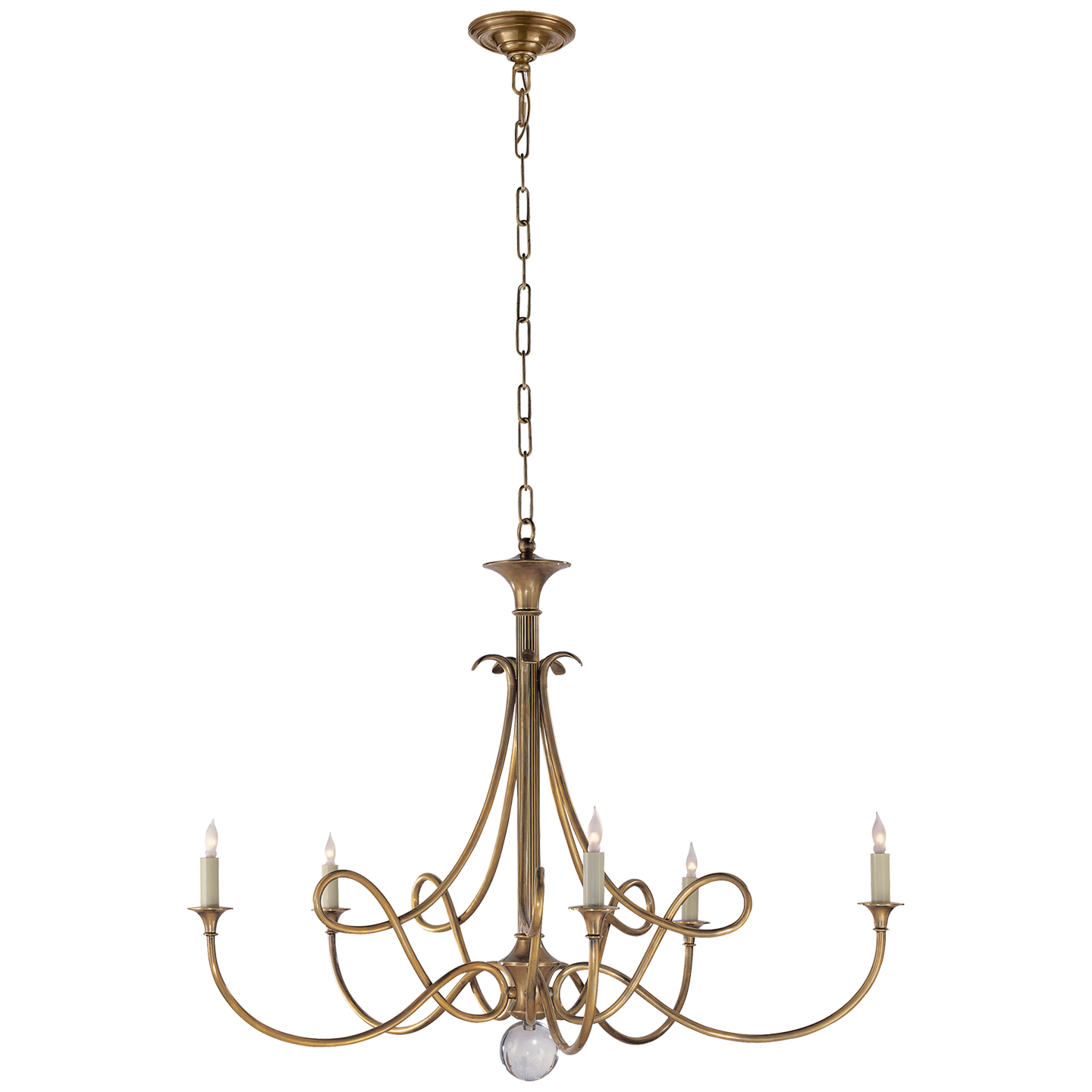 Lataa kuva Galleria-katseluun, Double Twist Large Chandelier in Hand-Rubbed Antique Brass
