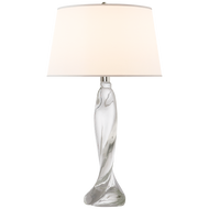 Chloe Tall Table Lamp in Clear Crystal with Silk Shade
