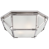 Morris Flush Mount in Polished Nickel with Frosted Glass