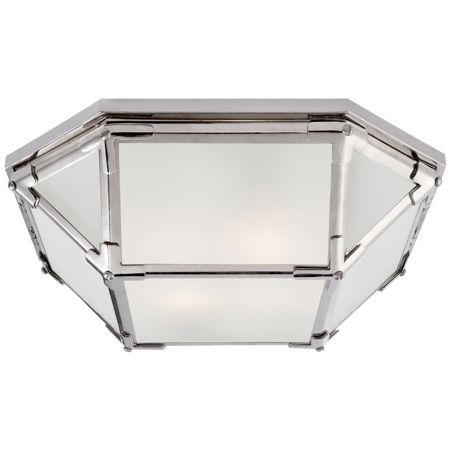 Lade das Bild in den Galerie-Viewer, Morris Flush Mount in Polished Nickel with Frosted Glass
