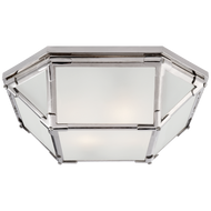 Morris Flush Mount in Polished Nickel with Frosted Glass