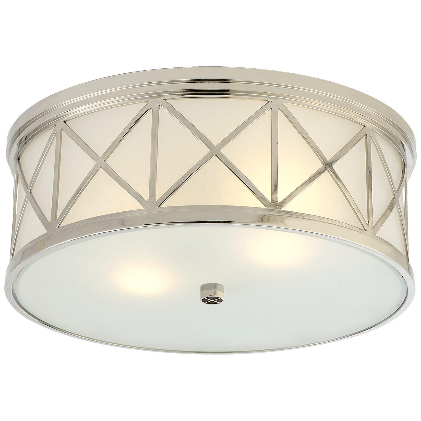 Montpelier Large Flush Mount in Polished Nickel with Frosted Glass