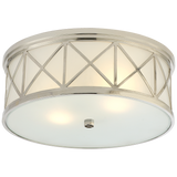 Montpelier Large Flush Mount in Polished Nickel with Frosted Glass