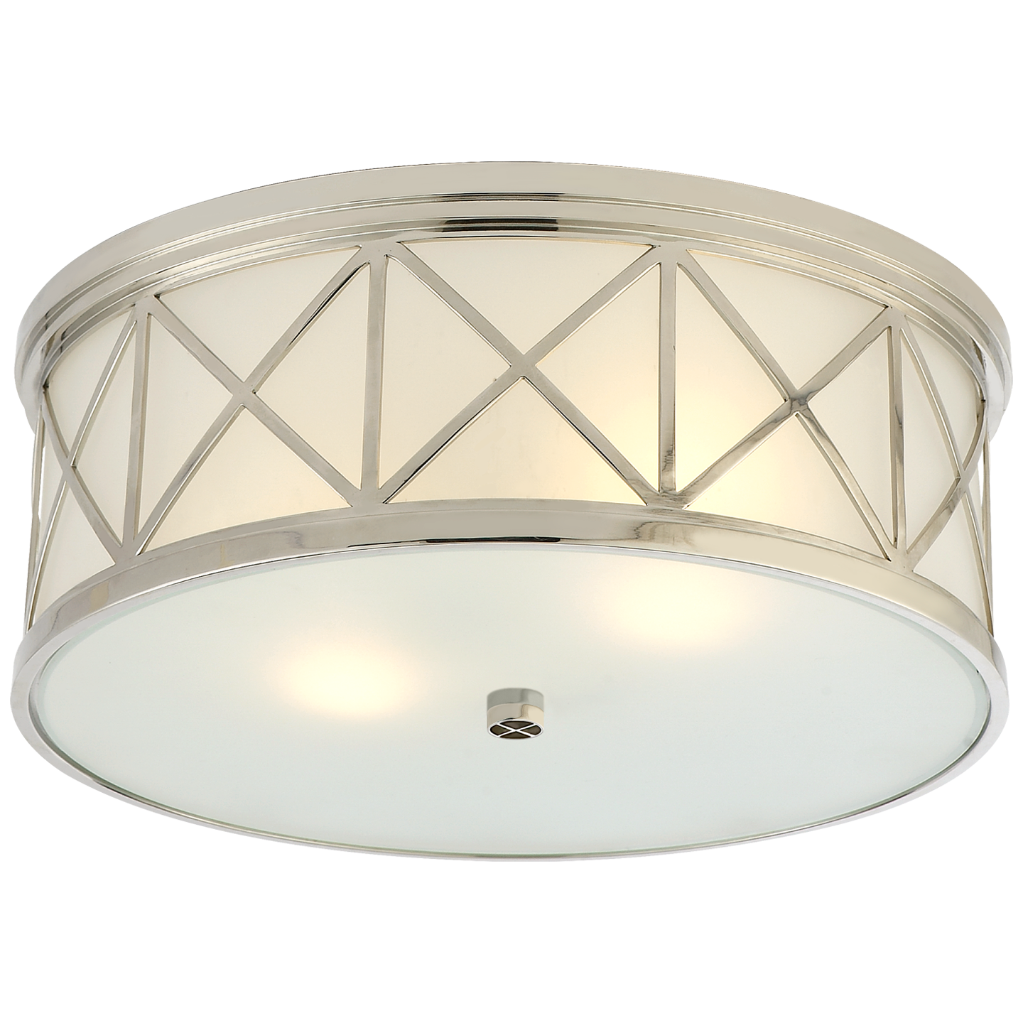 Lade das Bild in den Galerie-Viewer, Montpelier Large Flush Mount in Polished Nickel with Frosted Glass
