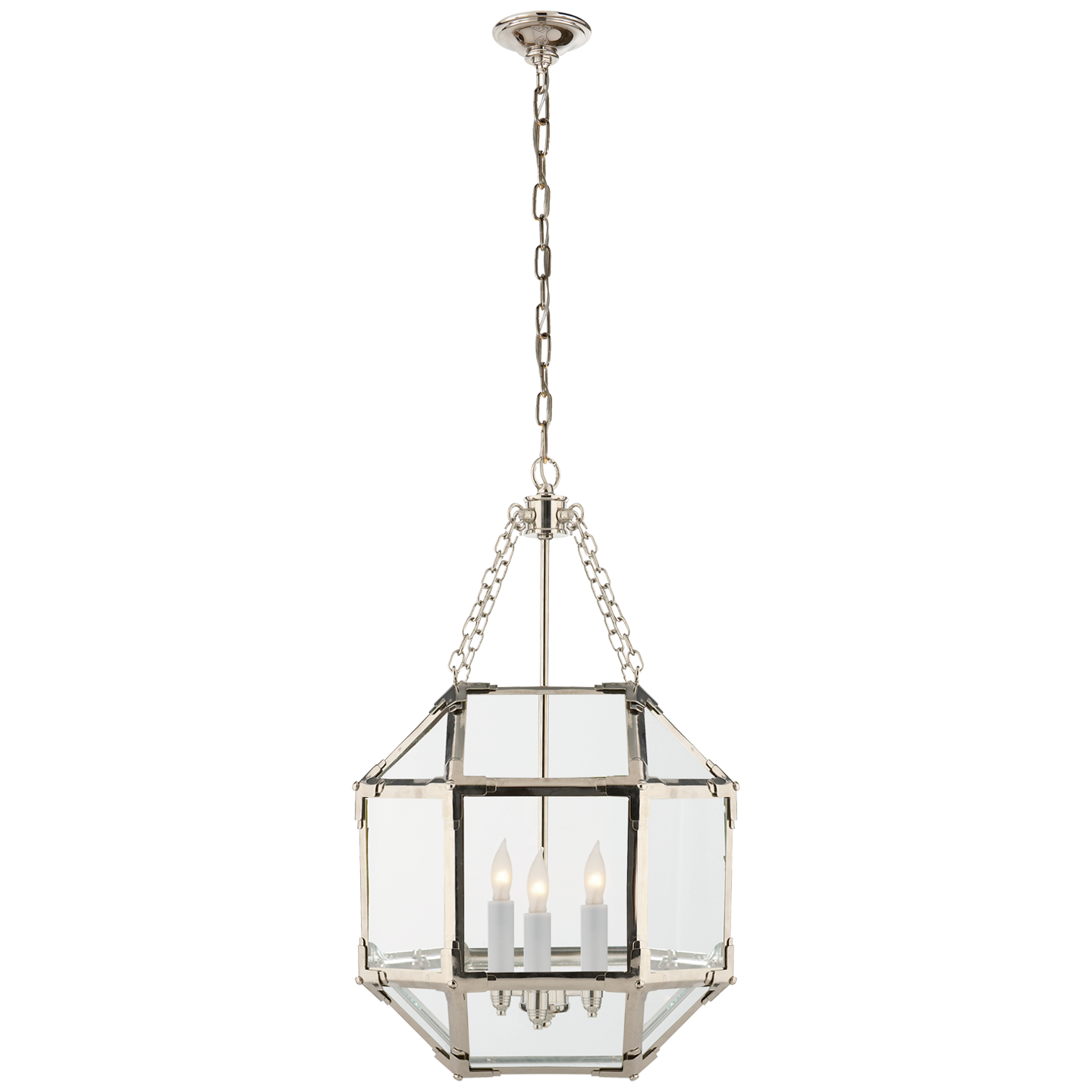 Lade das Bild in den Galerie-Viewer, Morris Small Lantern in Polished Nickel with Clear Glass
