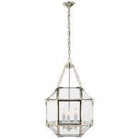 Morris Small Lantern in Polished Nickel with Clear Glass