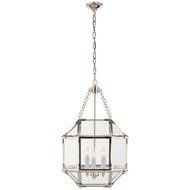 Morris Small Lantern in Polished Nickel with Clear Glass
